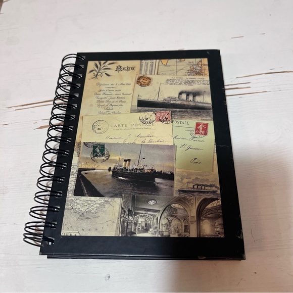 Other - Vintage Travel Journal Spiral Notebook Markings by Susana England Nautical art
